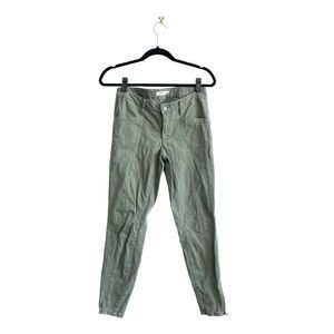 JustFab Womens Classic  Zipped Ankle Straight Pants Army Green Size 27